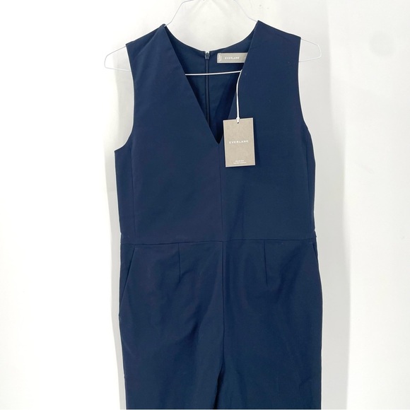 EVERLANE NWT The Structured Cotton Navy Business Casual Classic Pant Jumpsuit - Picture 5 of 12